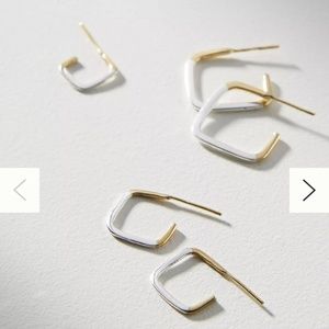 Anthropologie Lena Bernard bisected square hoop set
